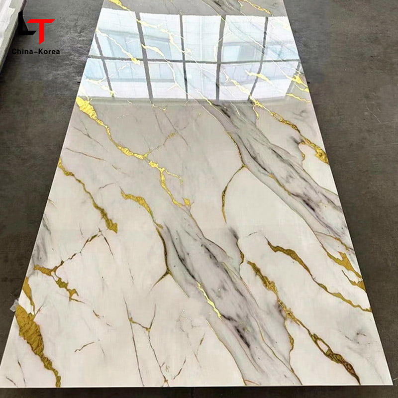 Hindi tinatablan ng tubig 1220×2440mm 3mm PVC UV Board para sa Interior Wall panel Dekorasyon na may High Gloss Finish para sa House Office Design Decor