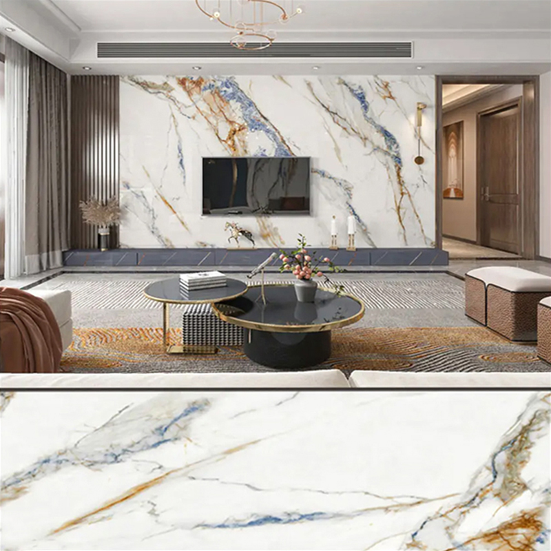 1220×2800mm UV Coated PVC Marble Sheet para sa Furniture at Cabinetry Magaan at Matibay na Dekorasyon Laminated Plastic Wall panel