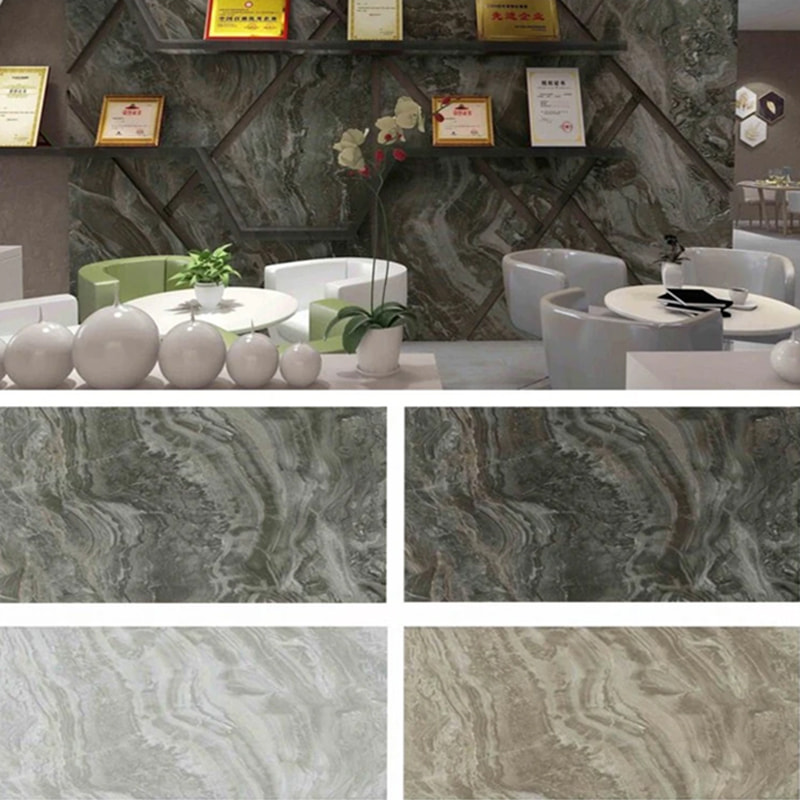 1220mm×2440mm SPC Wall Panel Bathroom Wall Board Waterproof at Flame Retardant Eco-friendly Interior UV Decorative Panels