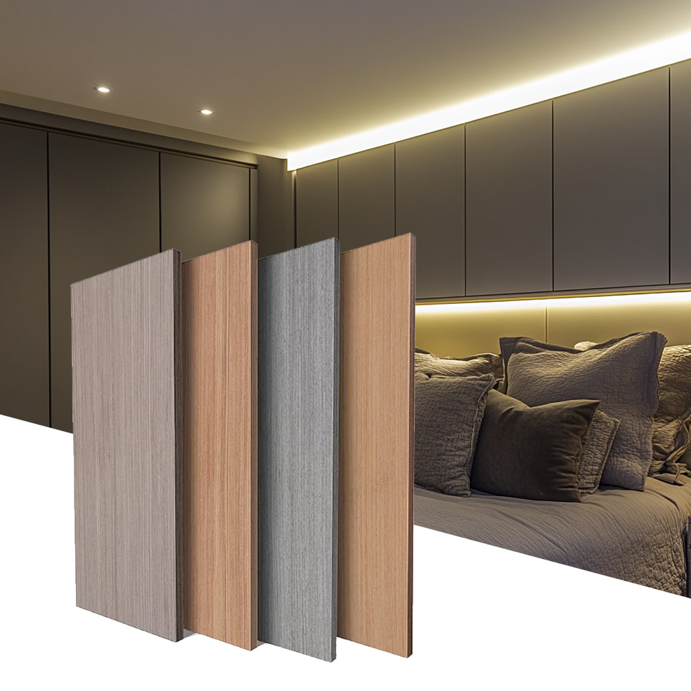 1220 × 2440mm Eco-Friendly PVC Wood Veneer Grain Dekorasyon na mga Panel sa dingding para sa Indoor Wall Cladding na Waterproof Scratch-Resistant Madaling I-install