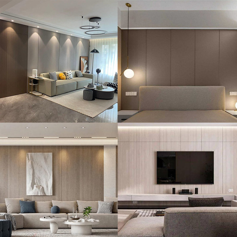 1220 × 2440mm Eco-Friendly PVC Wood Veneer Grain Dekorasyon na mga Panel sa dingding para sa Indoor Wall Cladding na Waterproof Scratch-Resistant Madaling I-install