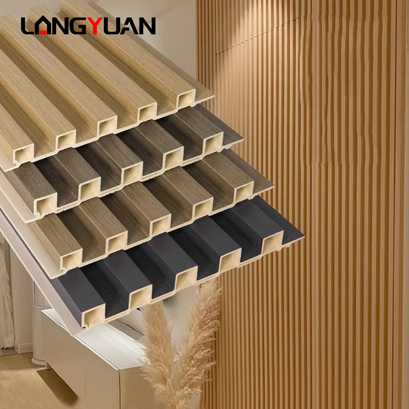 Dekorasyon na Natural na Kahoy at Composite Plastic Wpc Pvc Interior Cladding Fluted Wall Panels Boards para sa Indoor