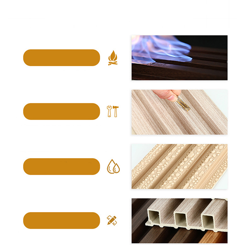 Panloob na WPC Wall Panel Wood Plastic Composite Wall board Cladding Waterproof Soundproof at Fireproof para sa Gym Application Home Interior Dekorasyon