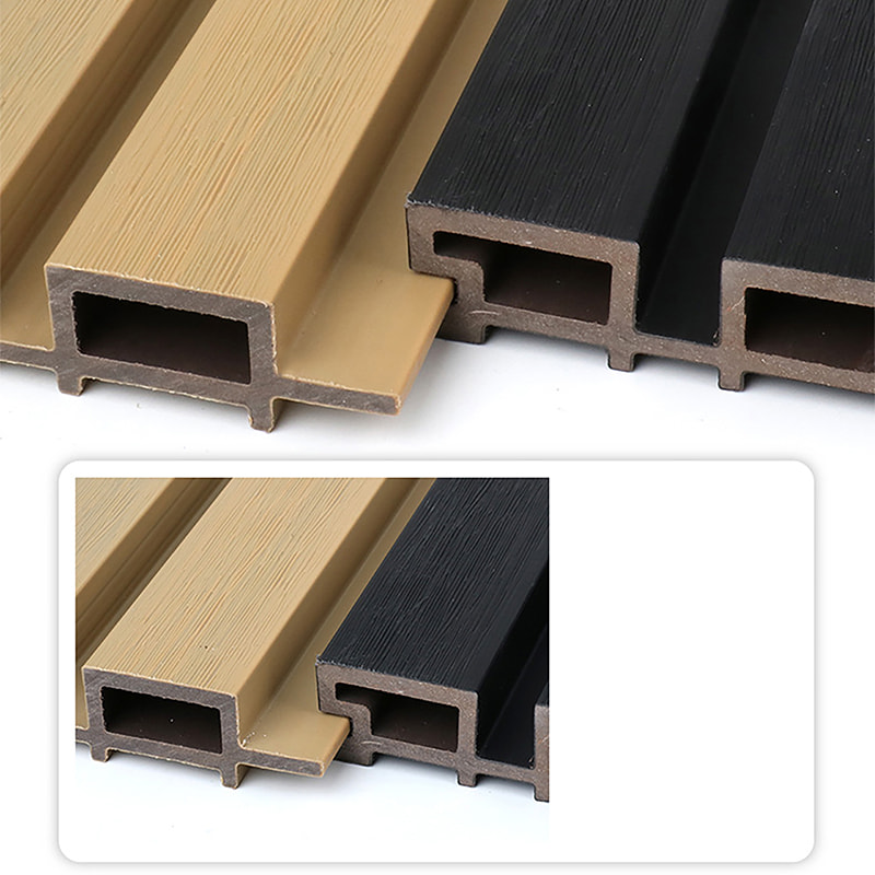 Water Resistant PVC WPC Fluted Wall Panel na may Anti-Slip Brushed Grille Exterior Slat Wall para sa Outdoor at Banyo na Facade