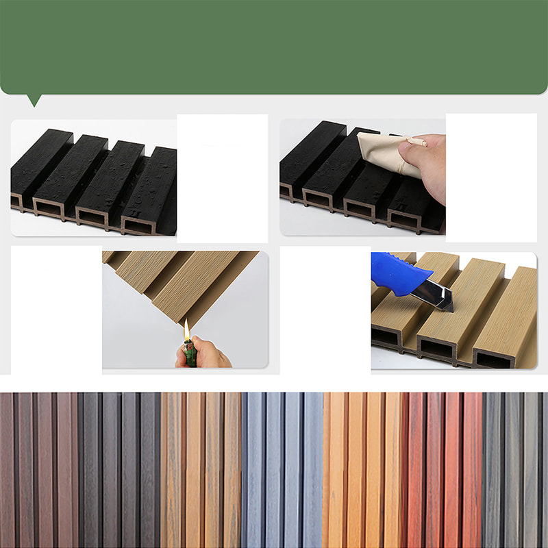 Water Resistant PVC WPC Fluted Wall Panel na may Anti-Slip Brushed Grille Exterior Slat Wall para sa Outdoor at Banyo na Facade
