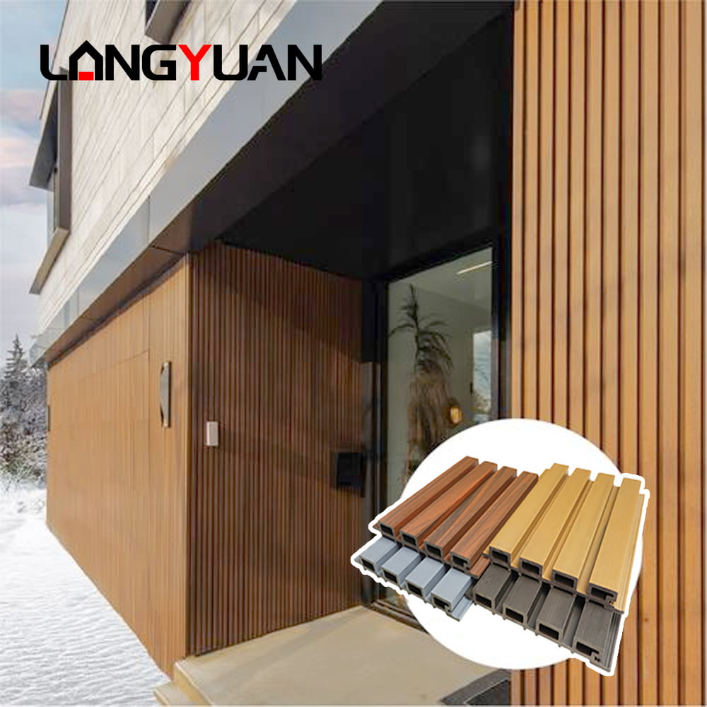 Water Resistant PVC WPC Fluted Wall Panel na may Anti-Slip Brushed Grille Exterior Slat Wall para sa Outdoor at Banyo na Facade