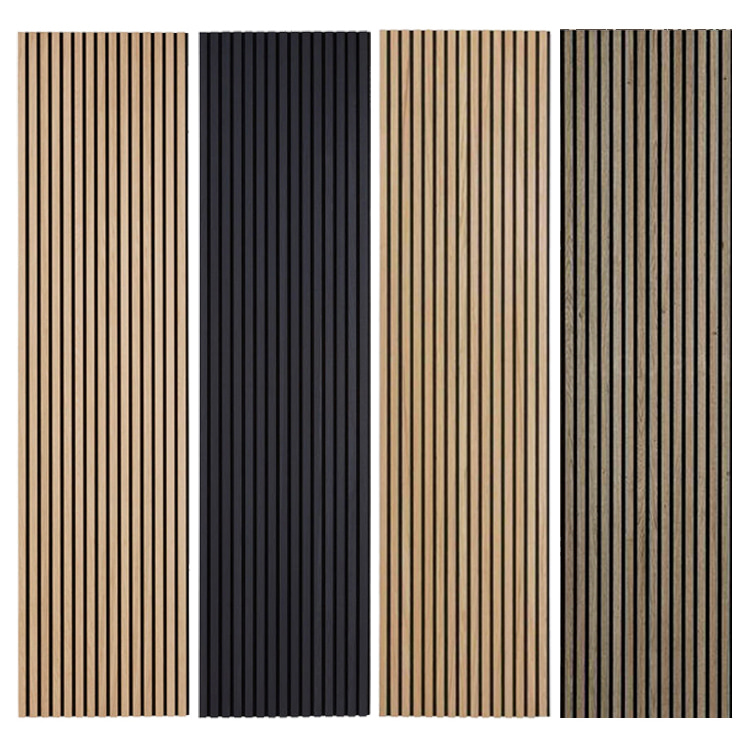 WPC Wall Decor Akupanel 3D Design Interior Polyester Acoustic Panel Mga Wooden Sound Isolation Slat Acoustic Wall Panel