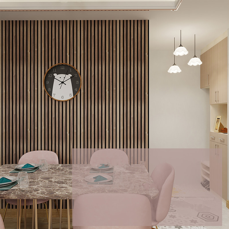 WPC Wall Decor Akupanel 3D Design Interior Polyester Acoustic Panel Mga Wooden Sound Isolation Slat Acoustic Wall Panel