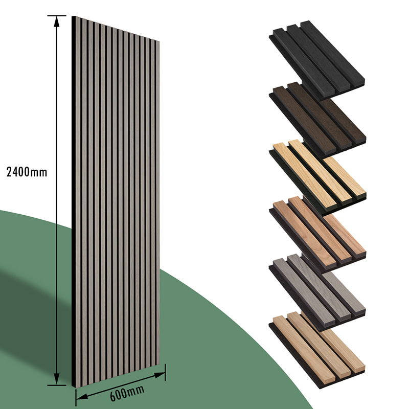 WPC Wall Decor Akupanel 3D Design Interior Polyester Acoustic Panel Mga Wooden Sound Isolation Slat Acoustic Wall Panel