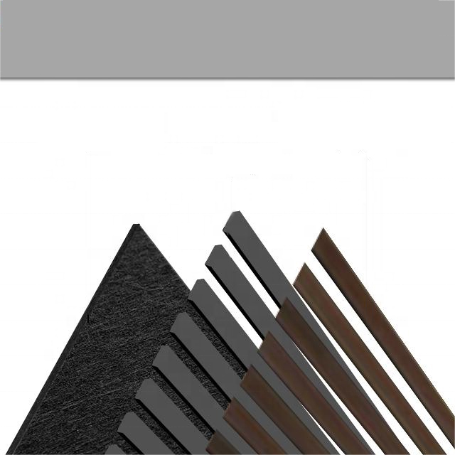 WPC Wall Decor Akupanel 3D Design Interior Polyester Acoustic Panel Mga Wooden Sound Isolation Slat Acoustic Wall Panel