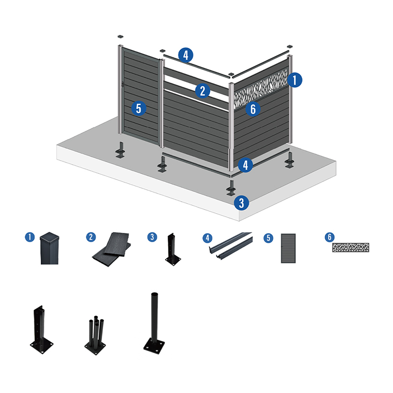 Wood Plastic Composite Wpc Fence Home Garden Courtyard Fence Panels Mas Mahusay Kaysa Vinyl Pvc Fence Waterproof Outdoor Privacy Board Hdpe