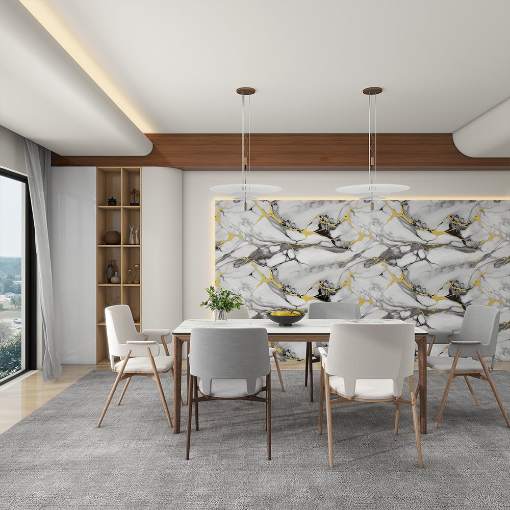 Modernong High Glossy Marble Wallpaper Roll PVC Self Adhesive Waterproof Interior Home Dekorasyon na Marble Sheet Sticker