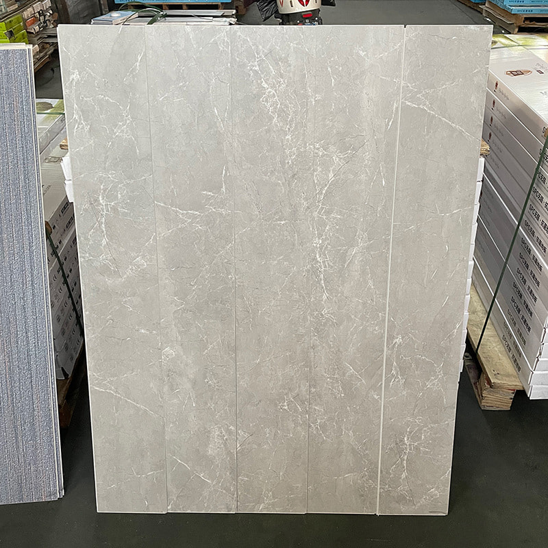 White at Black Marble Wooden Grain Rigid Core Interlock Click Lock Vinyl Plank Floor Piso PVC Interior Click Piso SPC Flooring