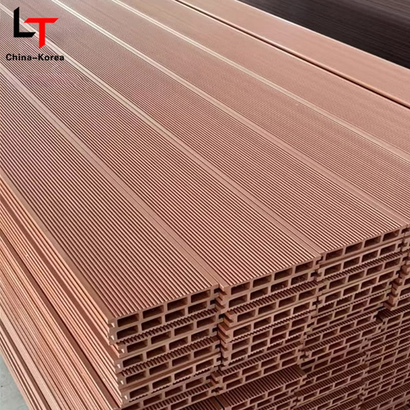 Interlock Wpc Outdoor Decking 3D Embossing Wood Grain Composite Decking Board Wood Plastic Texture Flooring