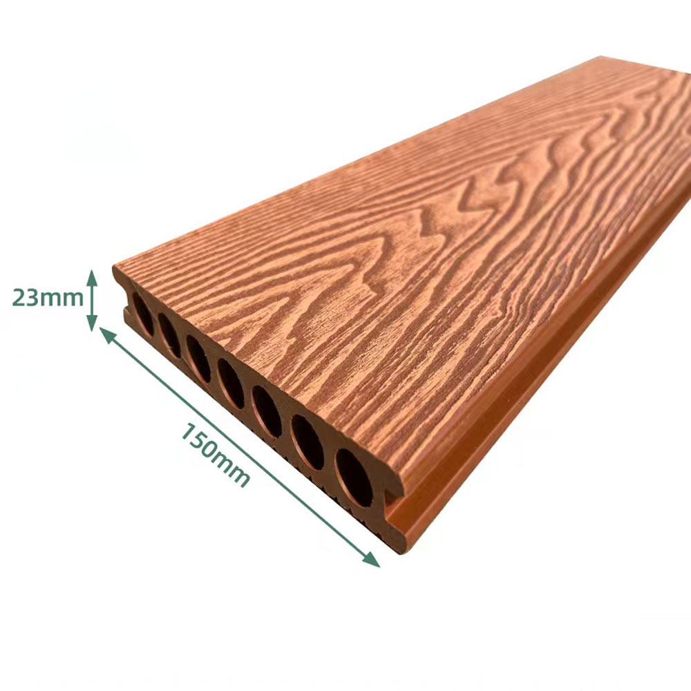 Interlock Wpc Outdoor Decking 3D Embossing Wood Grain Composite Decking Board Wood Plastic Texture Flooring
